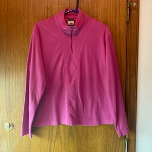 Pink 1/4 zip Columbia thin fleece size XL